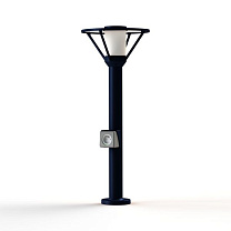 Bermude N° 3; Frosted glass E27 105W Plug; Steel blue