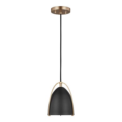 Подвесной светильник Visual Comfort Norman, латунь и чёрный 6151701-848