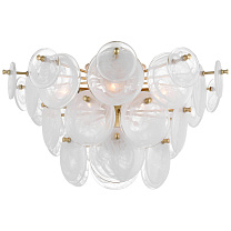 Loire Large Tiered Flush Mount золото с белым стеклом стриэ
