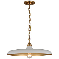 Piatto Medium Pendant полированная старая латунь с гипсовым белым абажуром