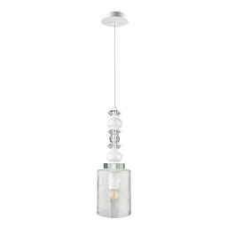 MATEO SP1 WHITE Crystal Lux Mateo подвесной светильник с прозрачным стеклянным плафоном и металлической арматурой