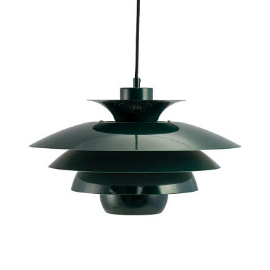подвесной светильник с многослойным плафоном зелёного цвета