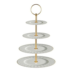 0007843-702 Villari Peacock стеклянная чаша для фруктов с ножкой