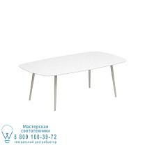 STYLETTO СТАНДАРТНЫЙ ОБЕДЕННЫЙ СТОЛ 220x120CM АЛЮМИНИЕВЫЕ НОЖКИ ГРИБНАЯ КЕРАМИЧЕСКАЯ СТОЛЕШНИЦА БЕЛЫЙ Royal Botania