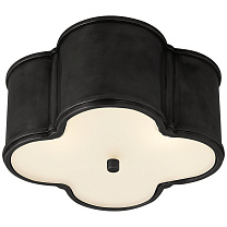 Basil Small Flush Mount оружейный металл с матовым стеклом