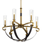 Artem 26" 6 Light Chandelier with Clear Glass Cylinders Natural Brass люстра 52015NBR Kichler — фото 2