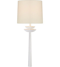 ARN2301WHT-L Visual Comfort Beaumont настенное бра с цилиндрическим абажуром белого цвета на вытянутом кронштейне