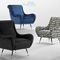 111487 Chair Giardino roche blue velvet Eichholtz