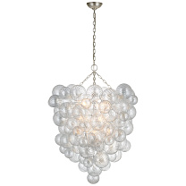 Talia Grande Entry Chandelier патинированное серебряное покрытие с прозрачным завитковым стеклом