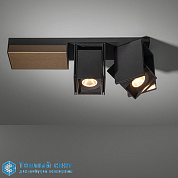 Rektor 2x LED 3000K medium Tre dim GI white struc - smoked bronze Modular