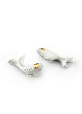 Фарфоровый аксессуар с карпами кои Koi Lladro, золотой люстр 01009461