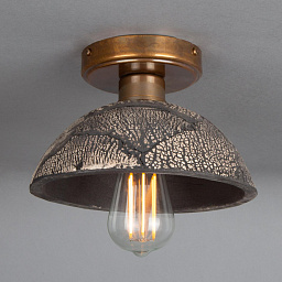 MLCMCF006 Mullan Lighting Kauri потолочный накладной светильник с керамическим куполом тёмного оттенка и открытой лампой
