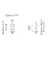 TUBE XS-2L OLIVE; TUBE XS-2L CORTEN LED 2 x 4,5W 1092lm 250mA 42 x 24 x 19 cm; TUBE XS-2L BLACK 3000K CRI≥90 230V VOL 0,019 m³; TUBE XS-2L WHITE
