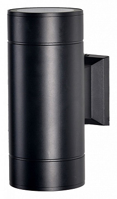 фасадный настенный светильник черный с двумя плафонами IP54