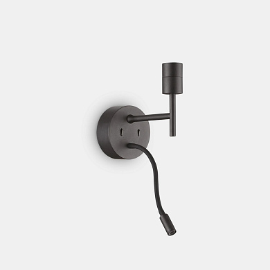 настенный светильник с черным абажуром и гибким кабелем