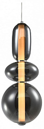 подвесной светильник с двумя овальными плафонами в золотисто-черной отделке