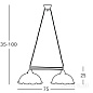 Kolarz NONNA 731.82.117 люстра состаренная латунь длина 75cm высота 25cm мин. высота 35cm макс. высота 100cm 2 лампы e27