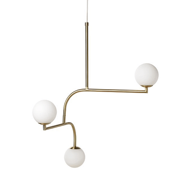 510138 MOBIL Pholc Подвесной светильник с асимметричной рамой латунный с опаловыми плафонами