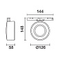 QN73 View Opti Beam Lens round iGuzzini 48V round spotlight - Ø 126 small body - Flood beam