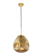 Handmade Gold Glass, Gold Metal LED E27 1x12 Watt 100-240Volt IP20 Bulb Excluded D: 25 H: 120 cm
