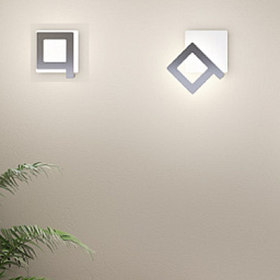 04601ASDHXXBB Elesi luce Like Q AP S LED квадратный настенный светильник белый; алюминий