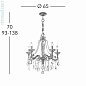 Kolarz CONTARINI CRYSTAL 1299.85.15.SpT люстра французское золото ø65cm высота 70cm мин. высота 93cm макс. высота 138cm 5 ламп e14 — фото 1
