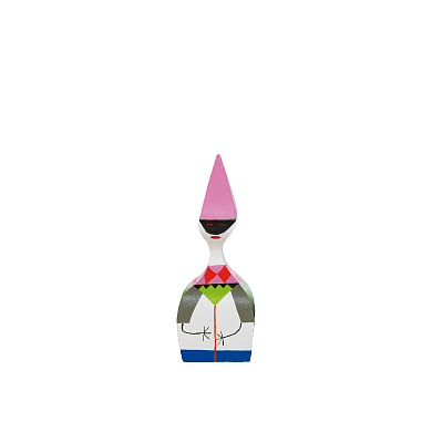 21502706 Wooden Doll Vitra Деревянная фигурка с конусной розовой шапкой