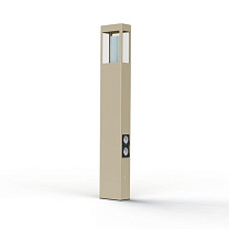 Brick² N° 4; Clear glass E27 23W Plug; Limestone