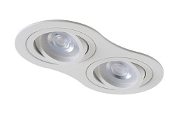 CLT 001C2 WH Crystal Lux Invisia встраиваемый потолочный светильник белый двухламповый с утопленными источниками света