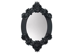 01007772 Lladro Oval Mirror овальное зеркало в чёрной раме с узорным краем