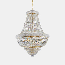 243528 Ideal lux Dubai подвесная хрустальная люстра на металлическом основании цвета золота