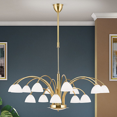 Люстра Orion Opaldesign LU 1599/10+5 gold-matt/438 opal