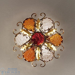 6763/A3 MM lampadari Deco настенный светильник с круглым витражным плафоном и металлическими элементами