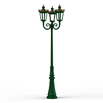 Louvre N° 10; one-piece clear glass Built-in LED 2700°K warm white 3x13W; Fir green