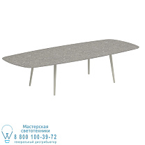 НИЗКИЙ ОБЕДЕННЫЙ СТОЛ STYLETTO 300X120CM, АЛЮМИНИЕВЫЕ НОЖКИ, ГРИБНАЯ КЕРАМИЧЕСКАЯ СТОЛЕШНИЦА CEPPO DOLOMITICA Royal Botania