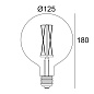 21024 0090 Delta Light TECHNICAL Светодиодная нить накаливания GL125 E27 6 Вт 2200 К - дымчатая — фото 1