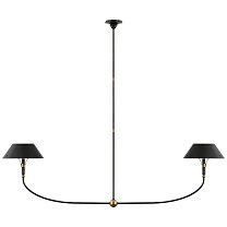 Turlington XL Linear Chandelier бронза и полированная старая латунь с бронзовым абажуром