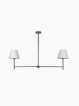 Подвесной светильник Heathfield Edie 2 Light — Черненая бронза; Льняная ткань цвета «устричная глазурь», подкладка цвета «просекко»