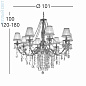 Kolarz PISANI CRYSTAL 1301.88.3.SpT люстра золото 24 карата ø101cm высота 100cm мин. высота 120cm макс. высота 180cm 8 ламп e14 — фото 3