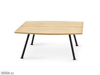 Журнальный столик Agave Ethimo, 65×65, каркас чёрный, натуральный тик AGTCQB48T1