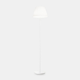 111452 Ideal lux Cylinder торшер с белым абажуром на тонкой стойке и круглой подставке