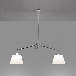 0630010A Artemide Tolomeo подвесной светильник с двумя абажурами на перекладине