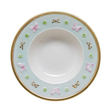 Butterfly aquamarine rim soup plate ø 21 cm тарелка, Villari