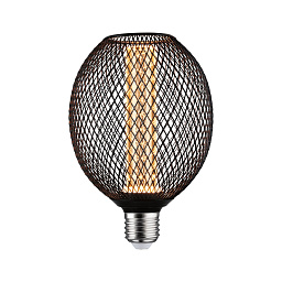 29087 Paulmann LED Globe декоративная светодиодная лампа овальной формы в чёрной металлической сетке