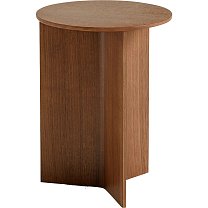 Slit Table Wood Round High Ø35 см, шпон ореха, лак на водной основе