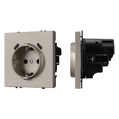 061814 Arlight Механизм розетки с USB зарядкой SCT-NOBE-MUCC-SFPL-CA (230 В, 16A)