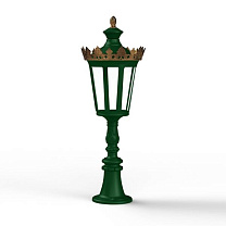 Louvre N° 7; one-piece clear glass Built-in LED 2700°K warm white 13W; Fir green