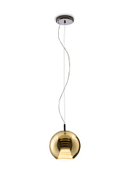 D57A51 Gold - LED Fabbian Beluga подвесной светильник золотого цвета с металлическим плафоном