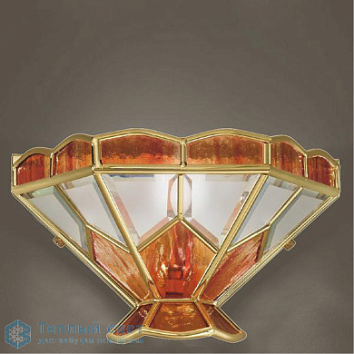 настенный светильник с фасетированным плафоном из цветного стекла в ар-деко стиле