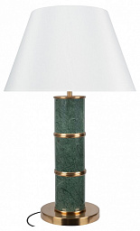 10447T Loft It Malachite настольная лампа с белым абажуром и цилиндрической ножкой из малахита